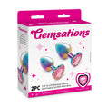 Load image into Gallery viewer, Gemsations 2Pc Rainbow Chrome Anal Training Set With Heart Base