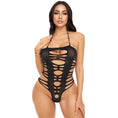 Load image into Gallery viewer, Electric Lingerie Shredded Halter Teddy O/S