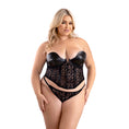 Load image into Gallery viewer, Leatherlook And Lace Corset & G-String Queen Size