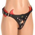 Load image into Gallery viewer, Creature Cocks Horny Devil Strap-On Harness Red