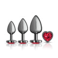 Load image into Gallery viewer, Cheeky Charms Anal Trainer Kit Heart Gunmetal Deep Red