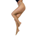 Load image into Gallery viewer, Tan Rhinestone Mardi Gras Tights Size A