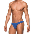 Load image into Gallery viewer, Seamless Sleek Thong W/Sheer Pouch Blue S/M