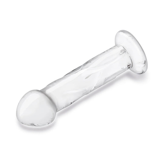 Glas 6&quot; Glass Dildo With Veins & Flat Base