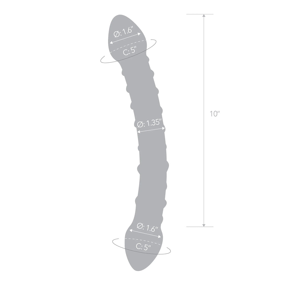 Glas 12&quot; Girthy Double Trouble Glass Dildo