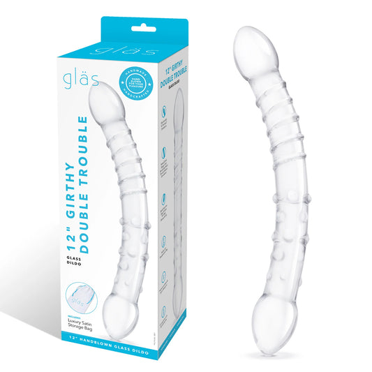 Glas 12&quot; Girthy Double Trouble Glass Dildo