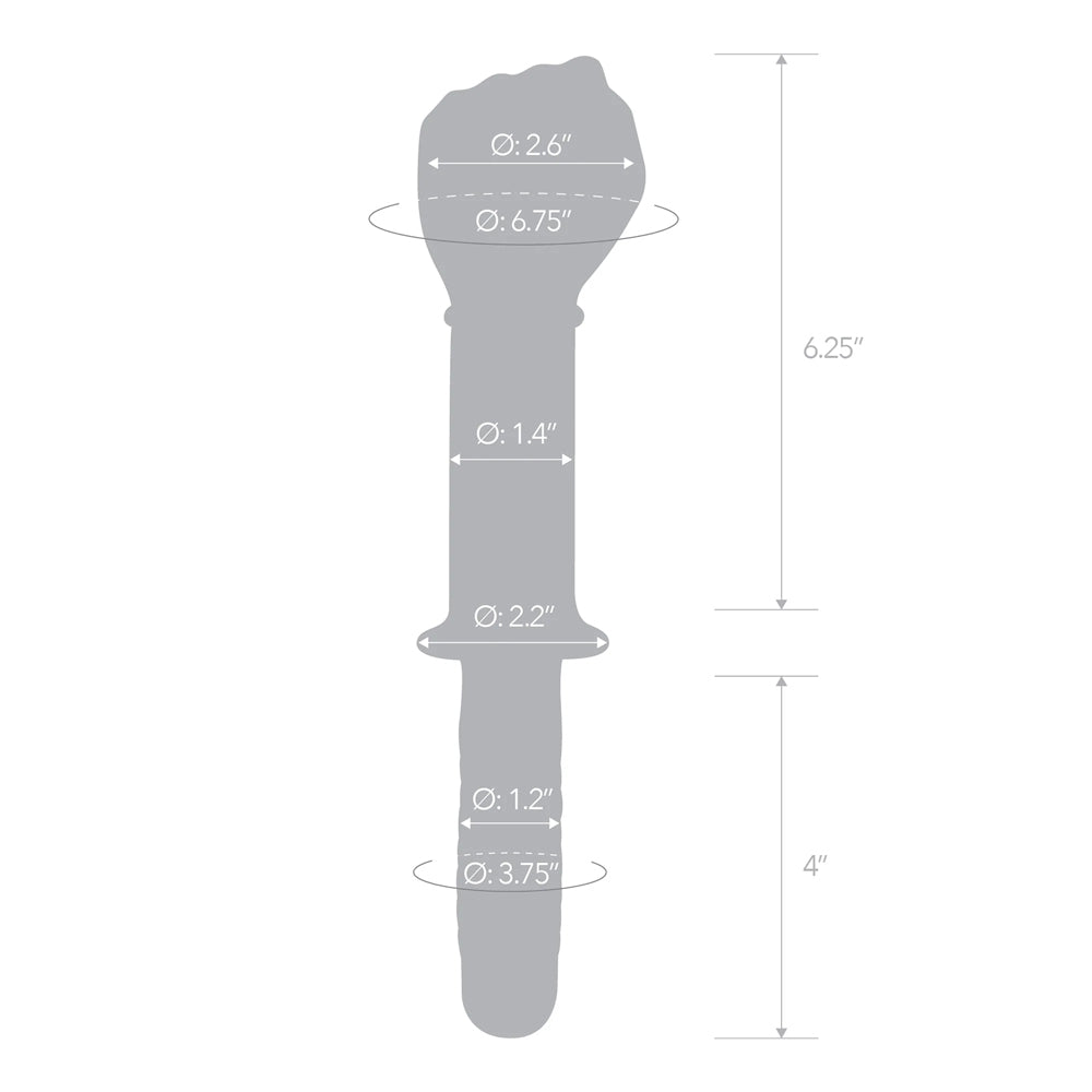 Glas 11&quot; Glass Fist Double Ended With Handle Grip