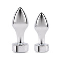 Load image into Gallery viewer, Gemsations 2Pc Tapered Bling Bling Metal Butt Plug Training Set Silver
