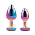 Load image into Gallery viewer, Gemsations 2Pc Rainbow Chrome Anal Training Set With Heart Base
