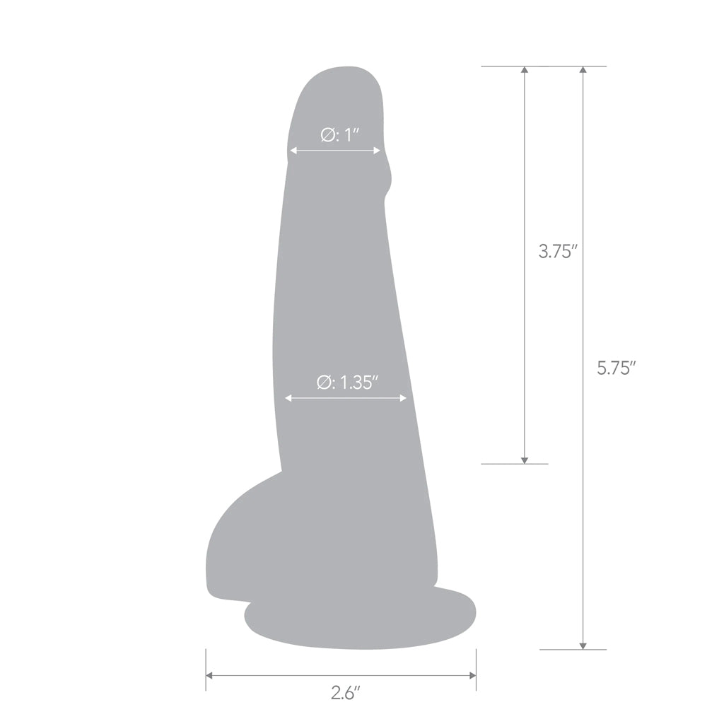 5.75&quot; Suction Cup Dildo With Balls