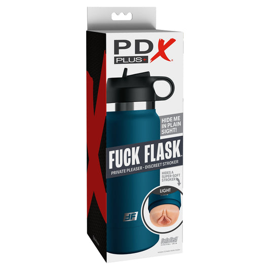 Pdx Plus Fuck Flask Private Pleaser Discreet Stroker Blue Bottle Light