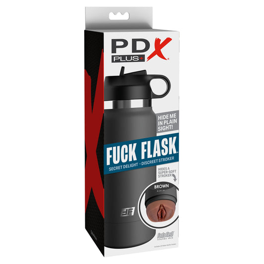 Pdx Plus Fuck Flask Secret Delight Discreet Stroker Grey Bottle Brown