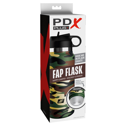 Pdx Plus Fap Flask Happy Camper Discreet Stroker Camo Frosted
