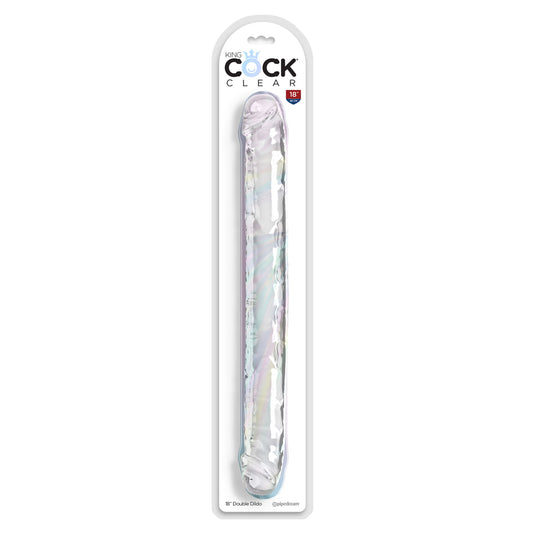 King Cock 18&quot; Double Dildo Clear