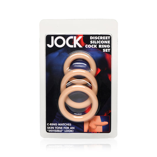 Jock Discrete Silicone Cock Ring Set Light