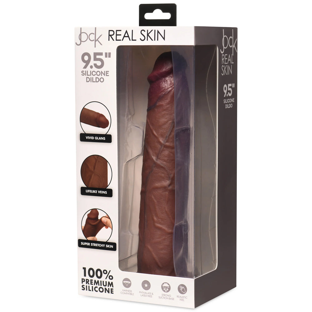 Jock Real Skin 9.5&quot; Silicone Dildo Dark