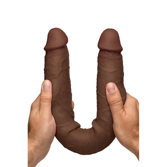 Jock Real Skin 17.75&quot; Double Dildo Dark