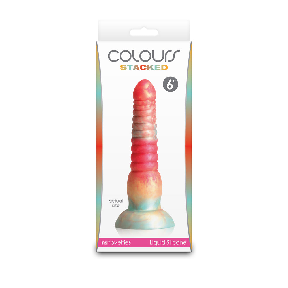 Colours Stacked 6&quot; Dildo Red/Gold