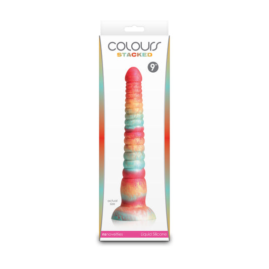 Colours Stacked 9&quot; Dildo Red/Gold