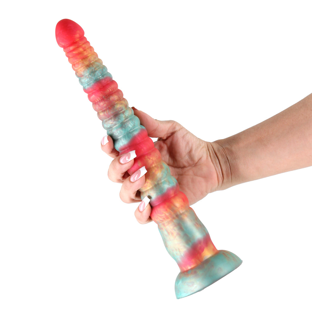 Colours Stacked 12&quot; Dildo Red/Gold