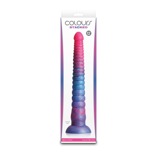 Colours Stacked 12&quot; Dildo Pink/Blue