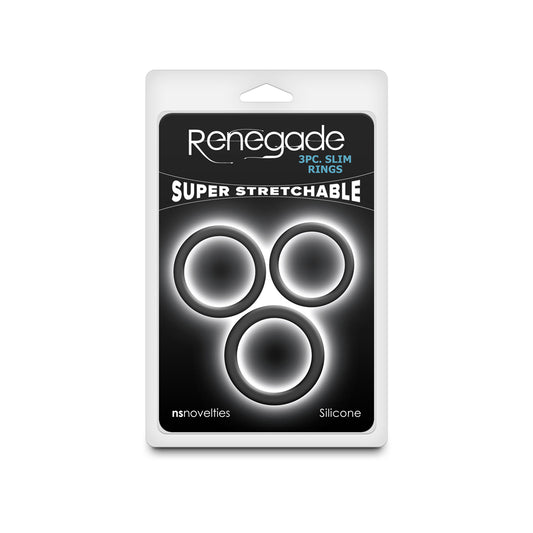 Renegade 3Pc Slim Rings Black