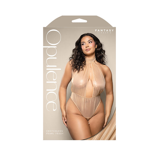 Crotchless Pearl Teddy Queen Size