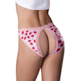 Load image into Gallery viewer, Sweet Treats Split Back & Crotchless Panty W/ Lube Strawberry S/M
