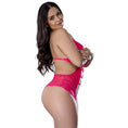 Load image into Gallery viewer, Get It Girl Halter Teddy W/ Snap Crotch Diva Pink 2Xl
