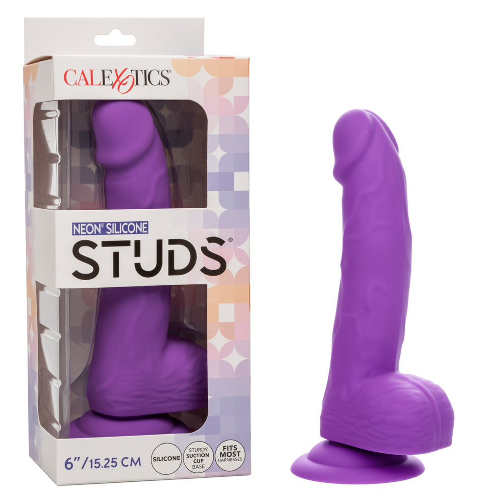 Neon Silicone Studs 6&quot; Purple