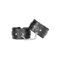 Load image into Gallery viewer, Ouch! Black & White Plush Bonded Leather Ankle Cuffs With Adjustable Straps
