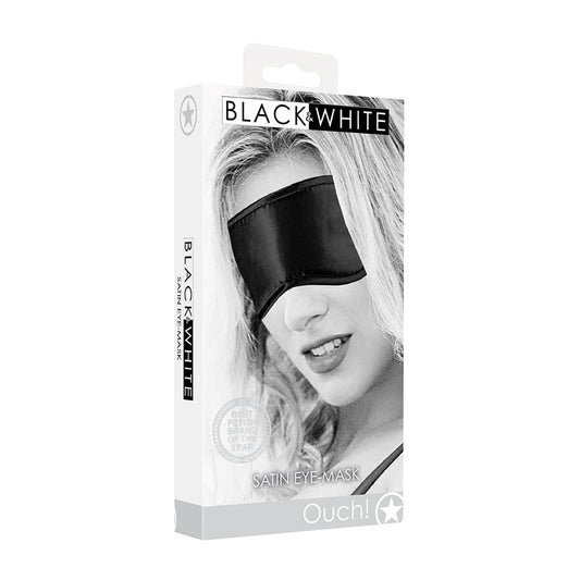 Ouch! Black & White Satin Eye Mask