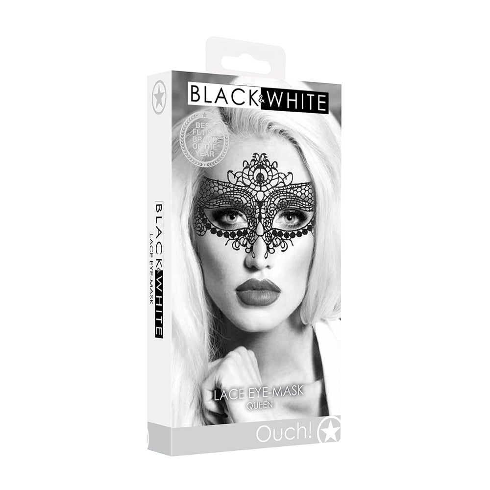 Ouch! Black & White Lace Eye Mask Queen