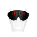 Load image into Gallery viewer, Ouch! Black & White Bonded Leather Eye Mask Ouch With Elastic Straps
