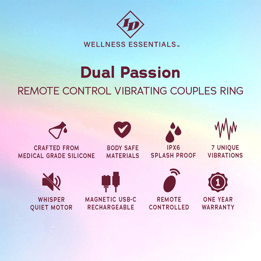 ID Dual Passion Couples Remote Control Vibrating Ring