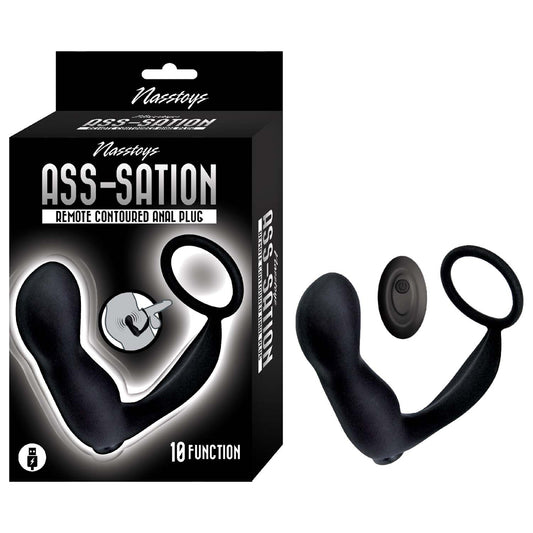 Ass-Sation Remote Contoured Anal Plug Black