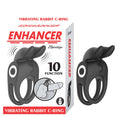Load image into Gallery viewer, Enhancer Vibrating Rabbit C Ring Black
