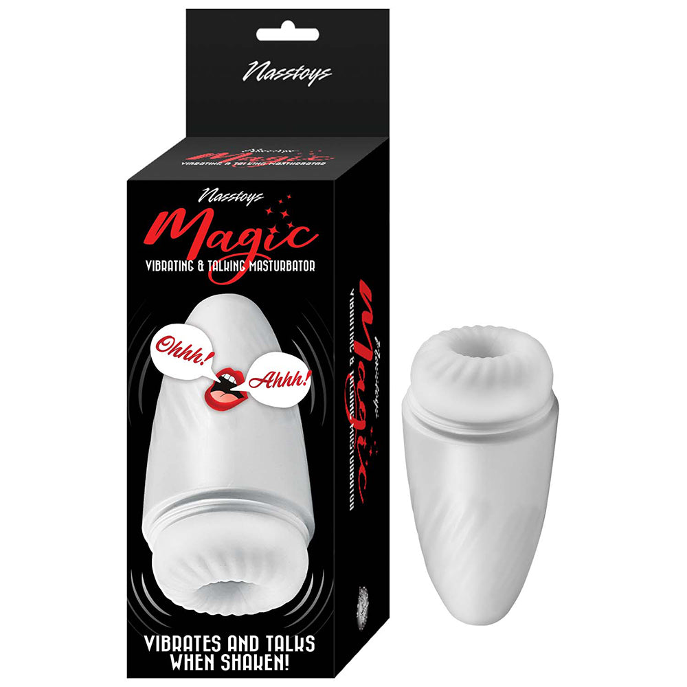 Magic Vibrating & Talking Masturbator White