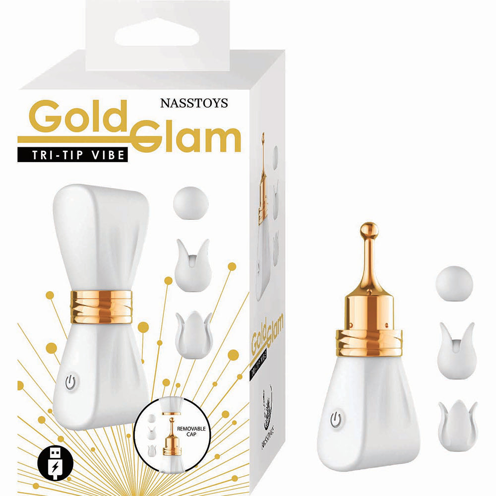 Gold Glam Tri-Tip Vibe White