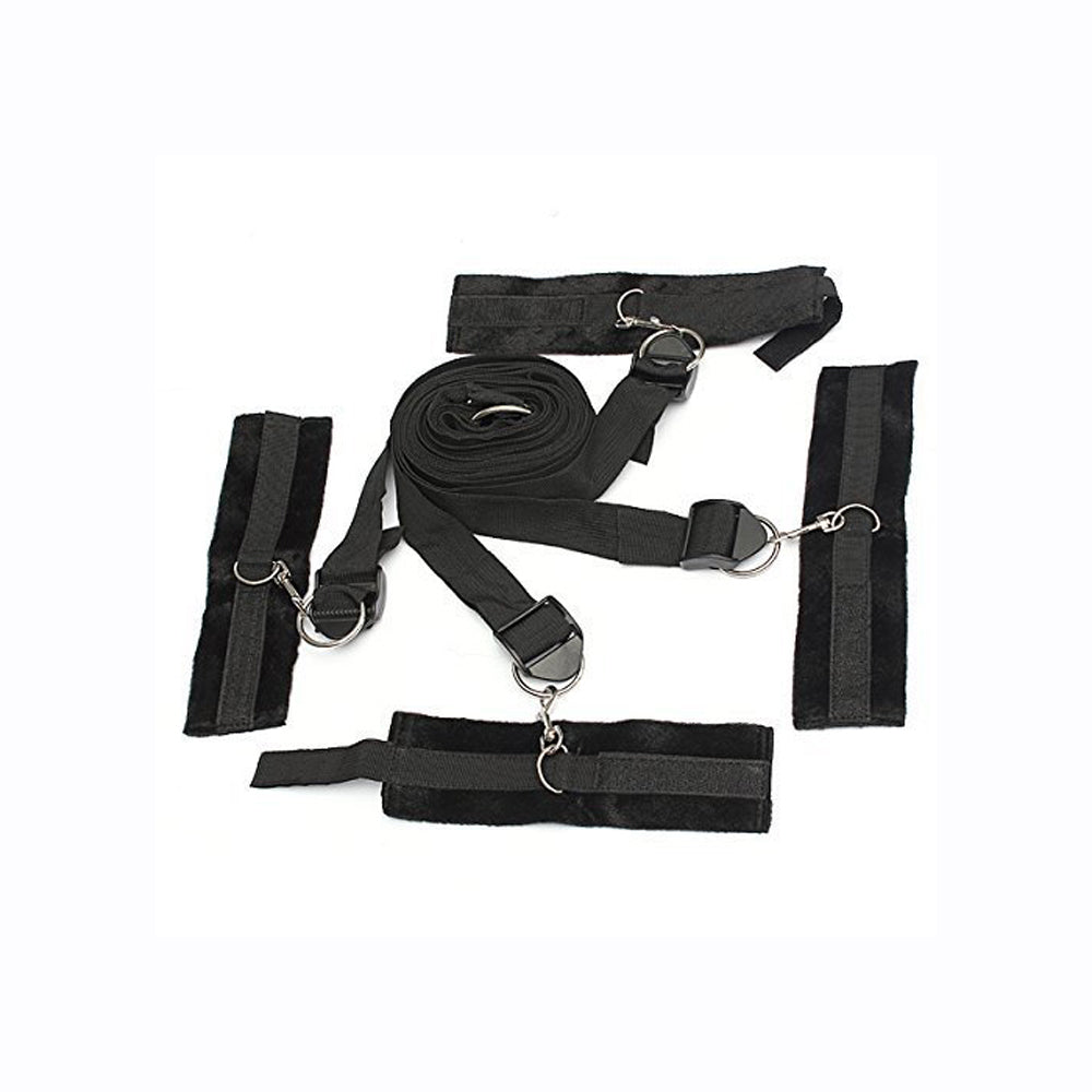 Fuzzy Bedroom Bondage Kit Black