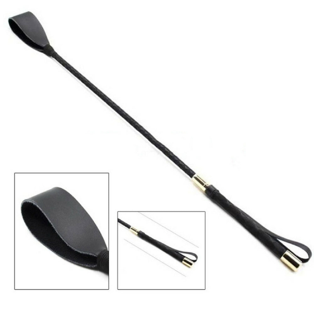 23&quot; PU Riding Crop PVC Ornate Pro Handle Black