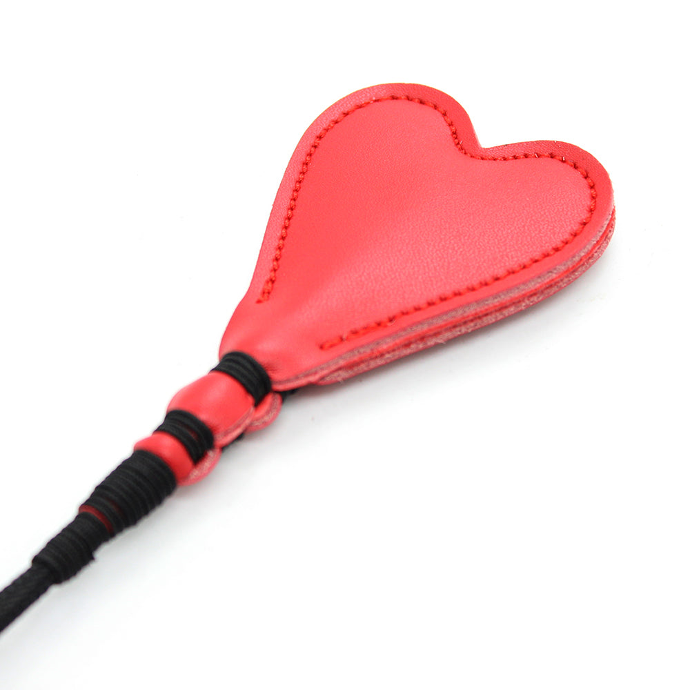 26&quot; Heart Crop PVC Ornate Pro Handle Red