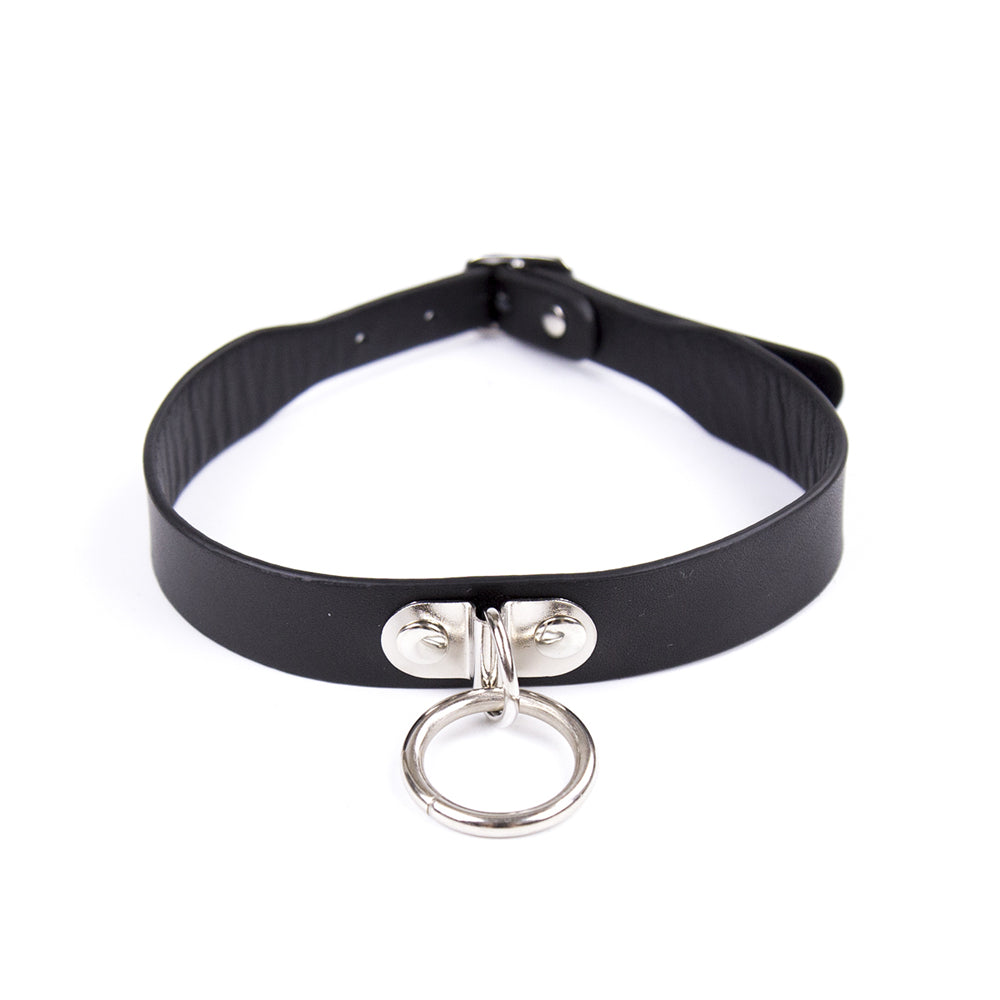 D Ring PVC Collar Black