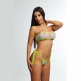 Load image into Gallery viewer, Femme X Bandeau Mesh Bikini Set White Lime Mesh O/S
