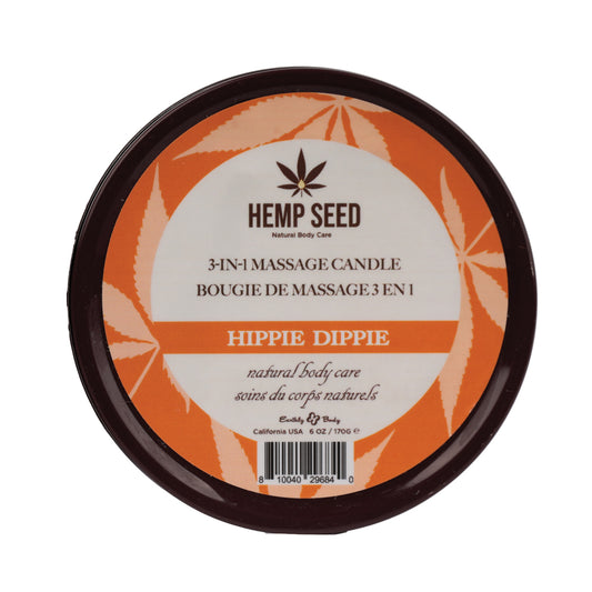 Hemp Seed 3-In-1 Massage Candle Hippie Dippie 6 oz.