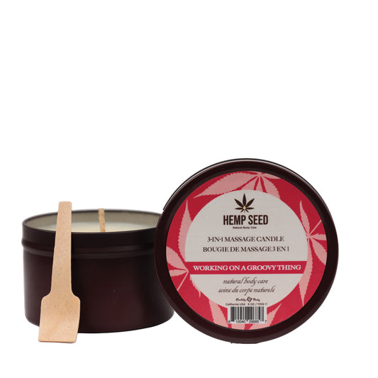 Hemp Seed 3-In-1 Massage Candle Working On A Groovy Thing 6 oz.