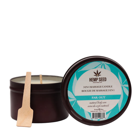 Hemp Seed 3-In-1 Massage Candle Far Out 6 oz.