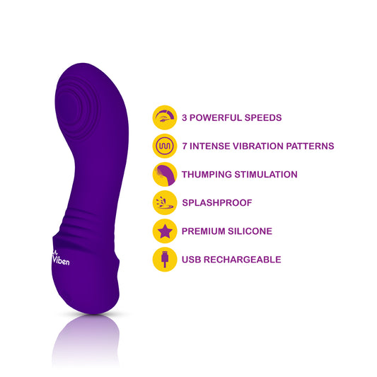 Viben Sebela Mini G-Spot Vibe W/ Thumping Stimulator Violet