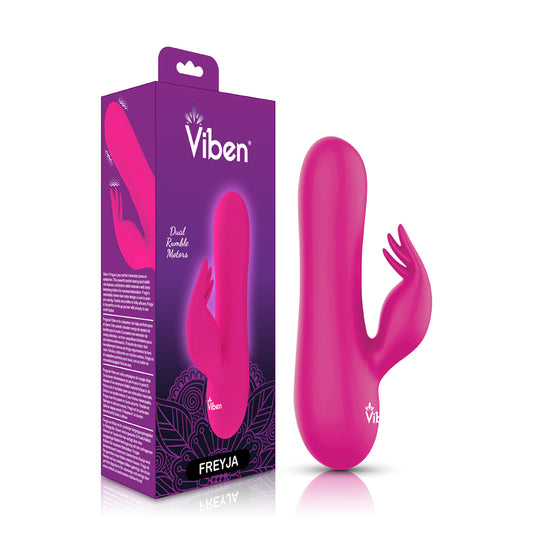 Viben Freyja Mini G-Spot Rabbit Vibe W/ Triple Ticklers Hot Pink