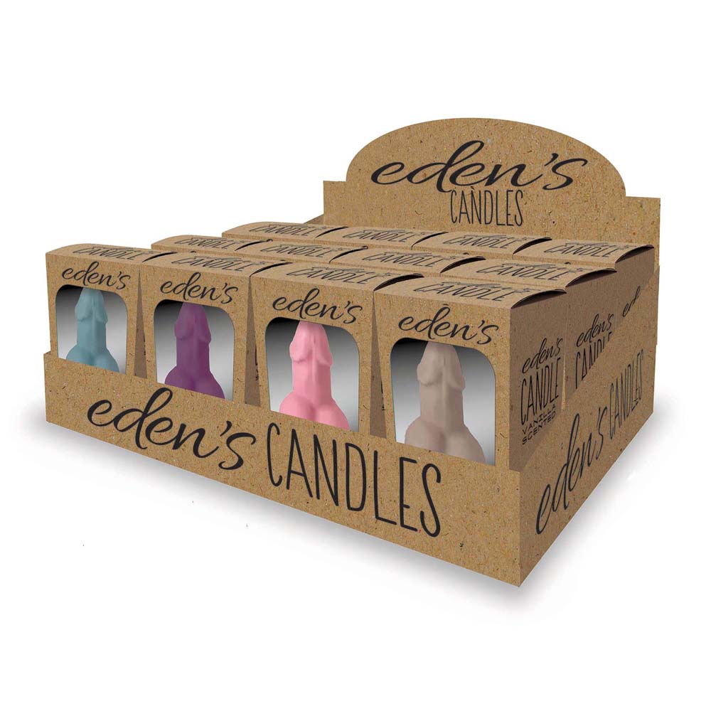 Eden&#39;s Candles Penis 12Ct Display